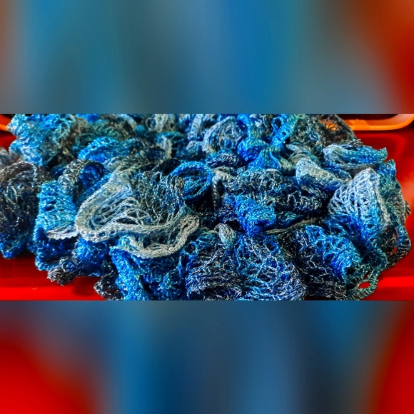 Handmade Crochet Scarf Ruffles Long - Picture 2 of 2